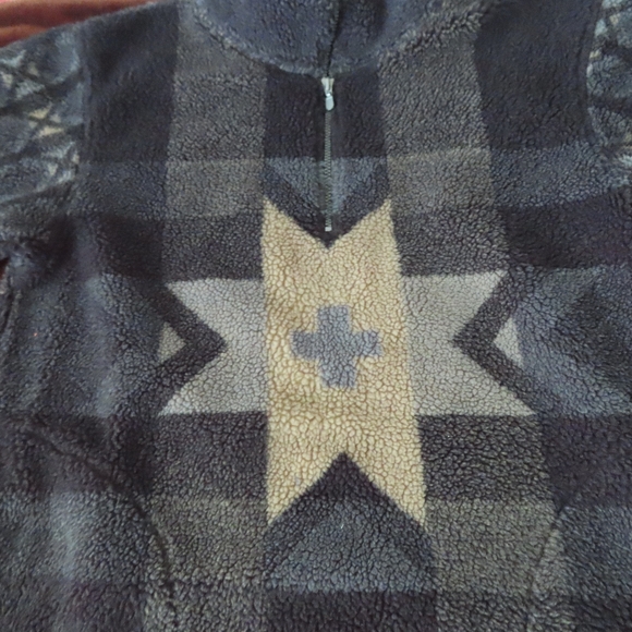 north face sherpa fleece jacket 1/4 zip pullover made in usa M - Picture 2 of 5